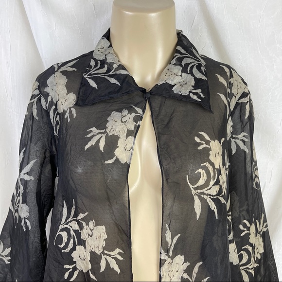 🚫SOLD🚫 VTG 80’s Jeannene Booher Sheer Black Cover Up - Picture 3 of 16